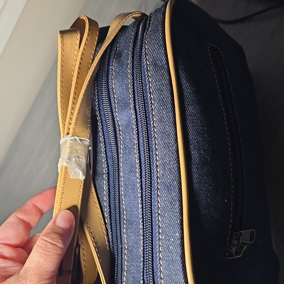 Denim and Tan Shoulder Bag - Picture 5 of 8